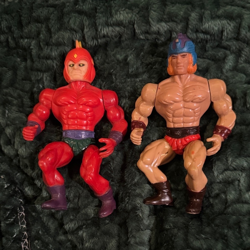 Vintage 1980s Sungold Galaxy Fighters "Thor” & “Magnon" Moveable Action Figures